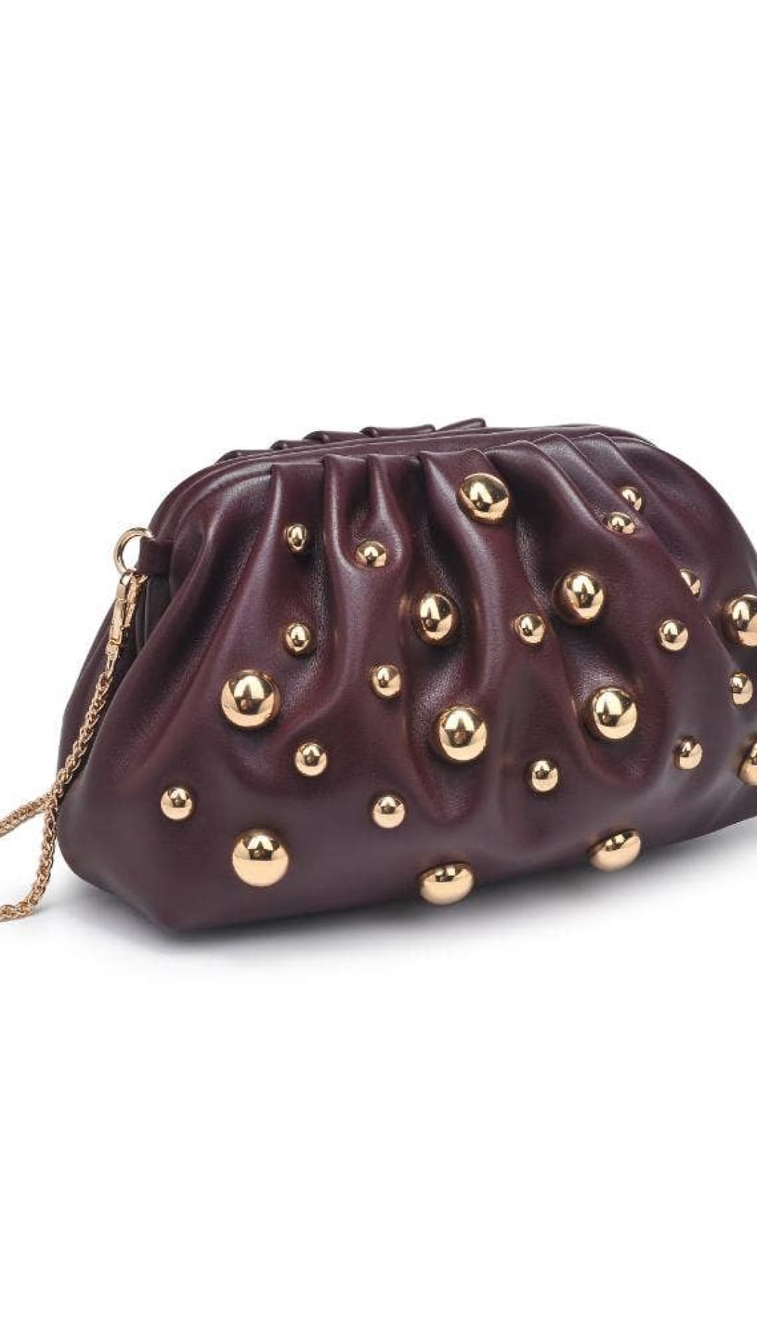 Carey Studded Clutch - Wine - 270 Handbags