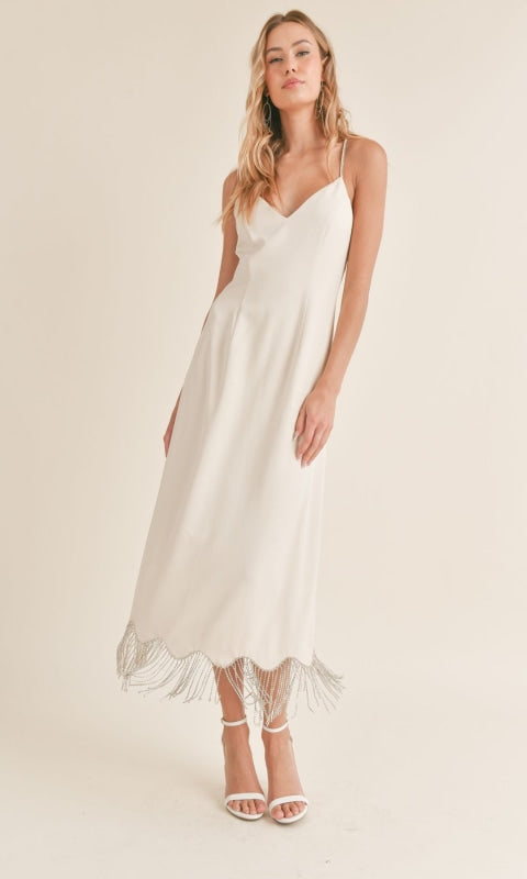 Carrie Beaded Hem Dress - Dress