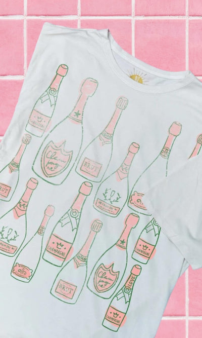 Champagne Dreams Slouchy Tee Dress - 130 Graphics