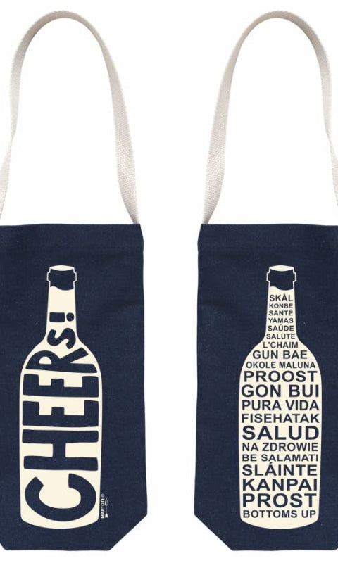 Cheers! Single Wine Totes: Denim - GIFT