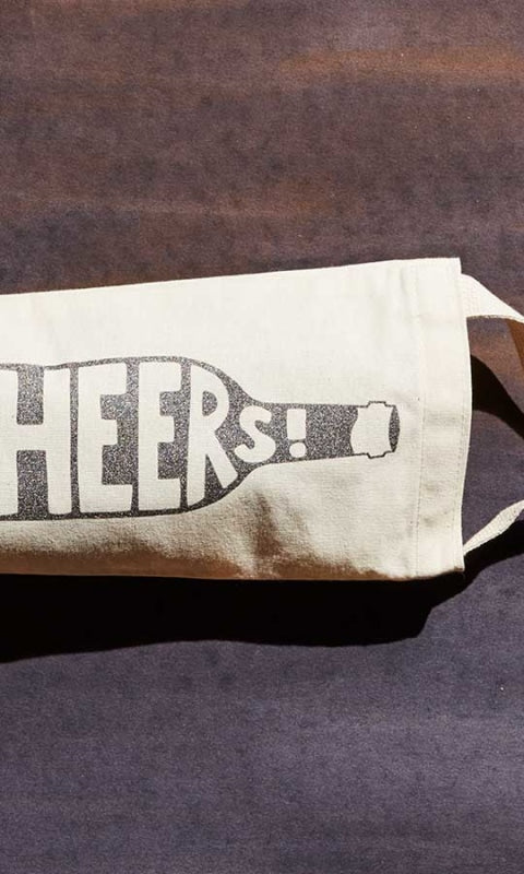 Cheers! Single Wine Totes: Natural - GIFT