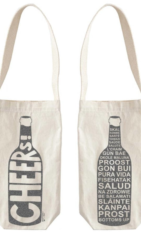 Cheers! Single Wine Totes: Natural - GIFT