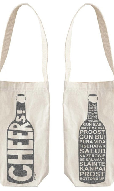 Cheers! Single Wine Totes: Natural - GIFT