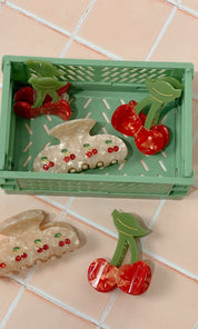 Cherry Print Claw Clip - Pink - Hair Claws & Clips