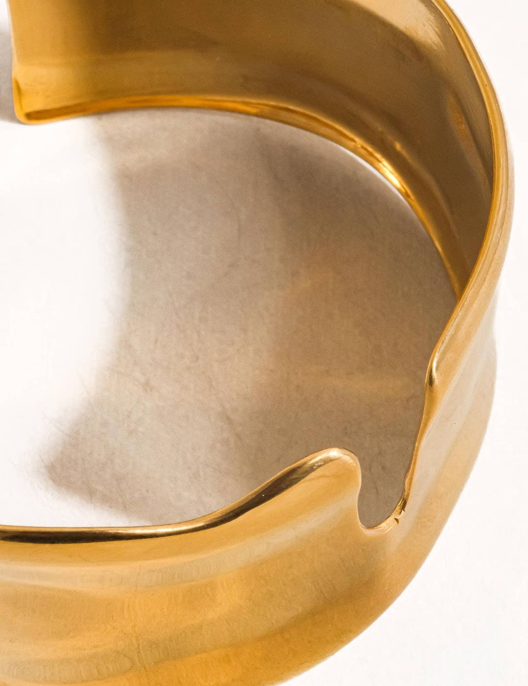 Clyde 18K Gold Non-Tarnish Abstract Bold Bangle - Yellow Gold - 260 Jewelry