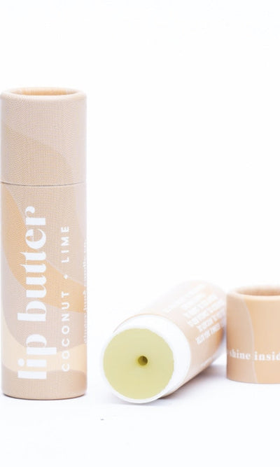 Coconut lime Beeswax LIP BUTTER • botanically infused - BEAUTY