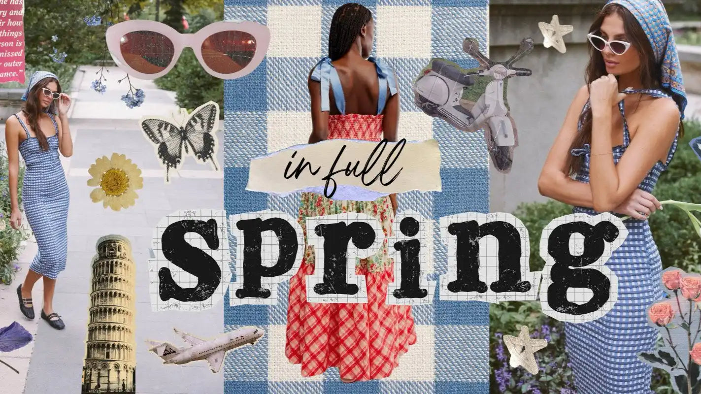 Collage of spring-themed images.