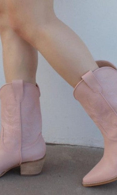 Daisy Pink Western Boots - Shoes