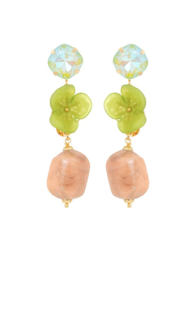 Darling Flower Earrings - Green - Jewelry