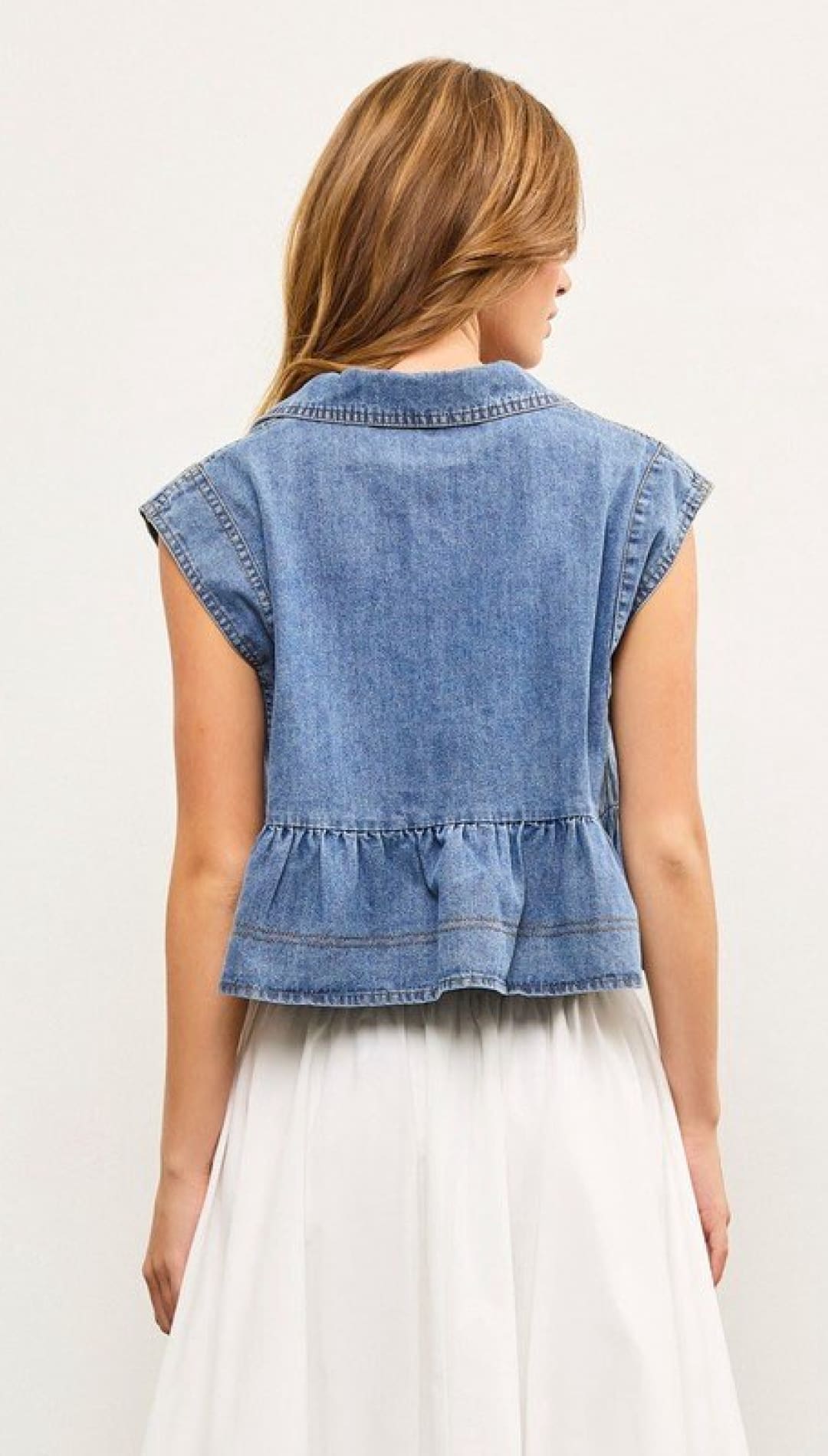 Denim Babydoll Top - 100 Short Sleeve