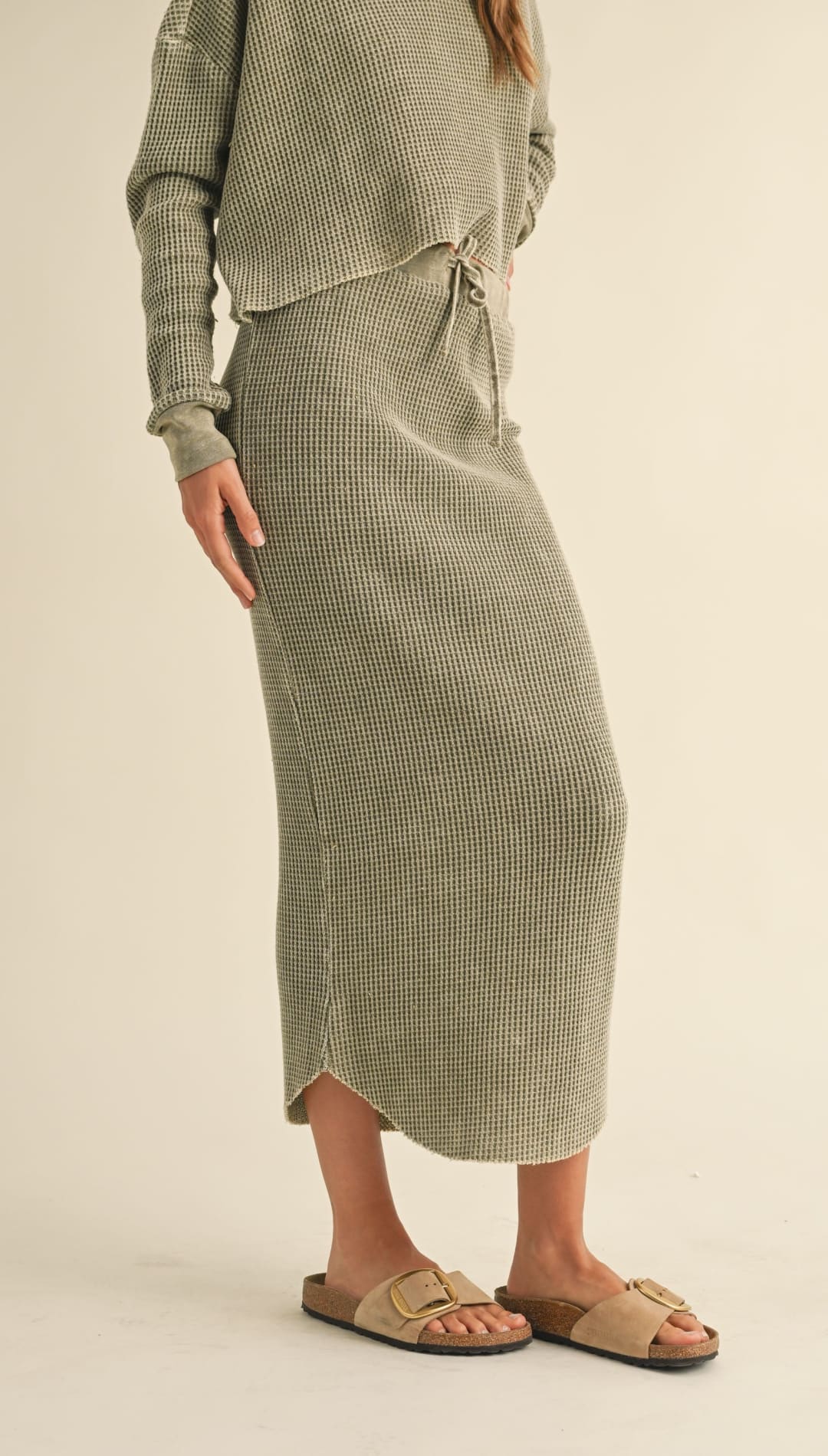 Denim Knit Midi Skirt - 220 Other Bottoms