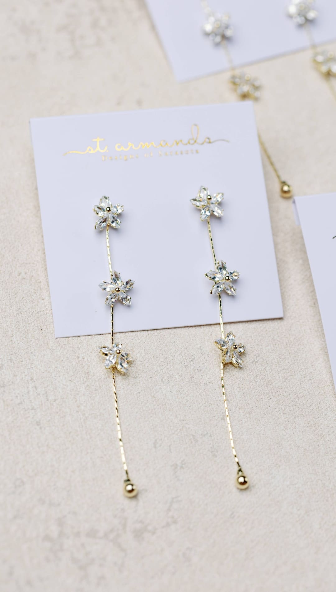 Diamond Daisy Gold Duster Drop Earrings - 260 Jewelry