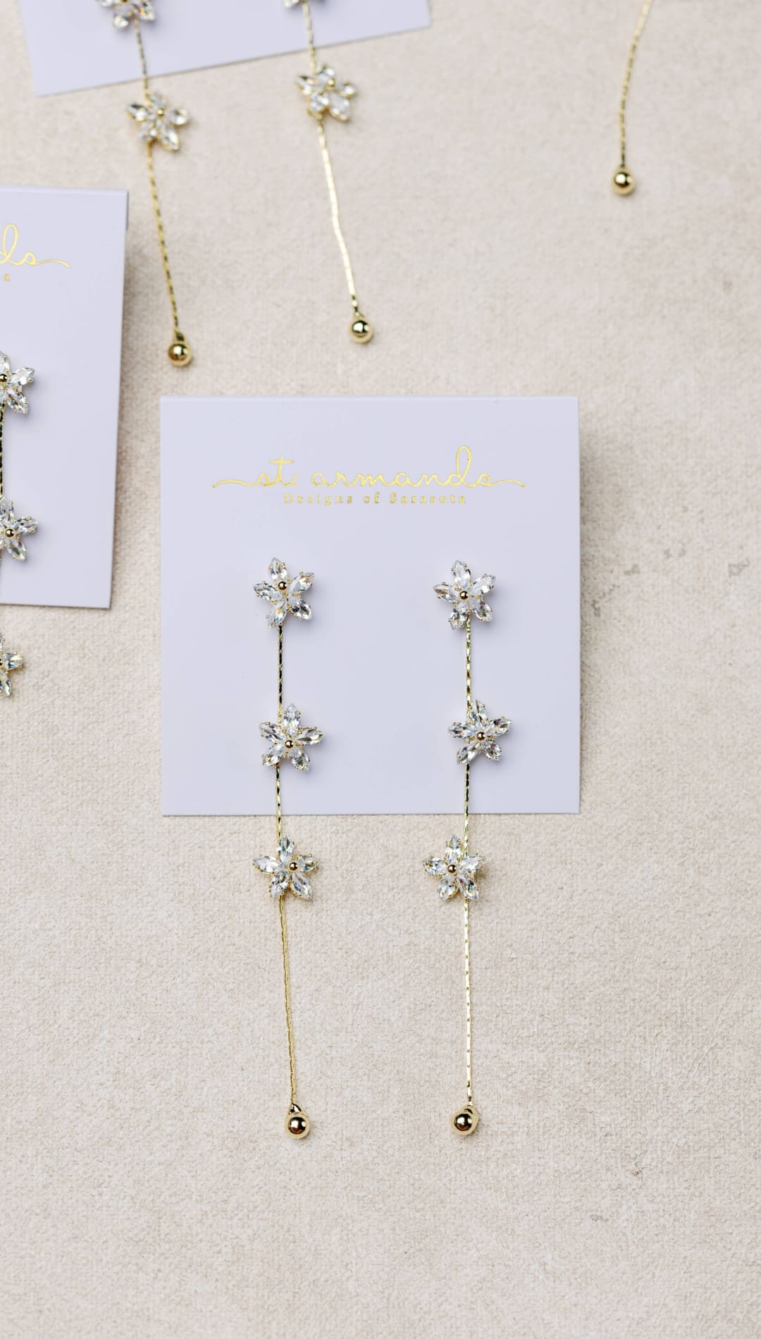 Diamond Daisy Gold Duster Drop Earrings - 260 Jewelry