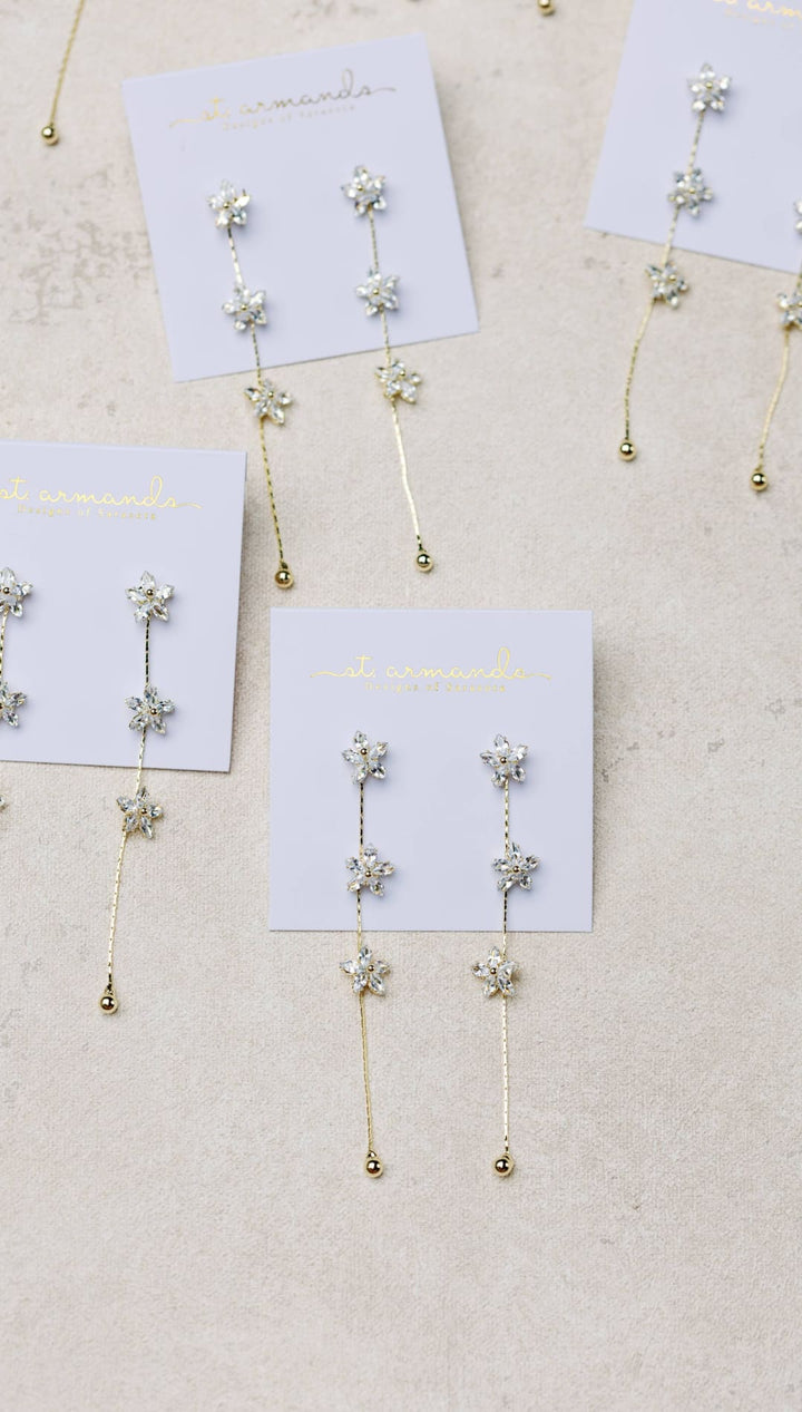 Diamond Daisy Gold Duster Drop Earrings - 260 Jewelry