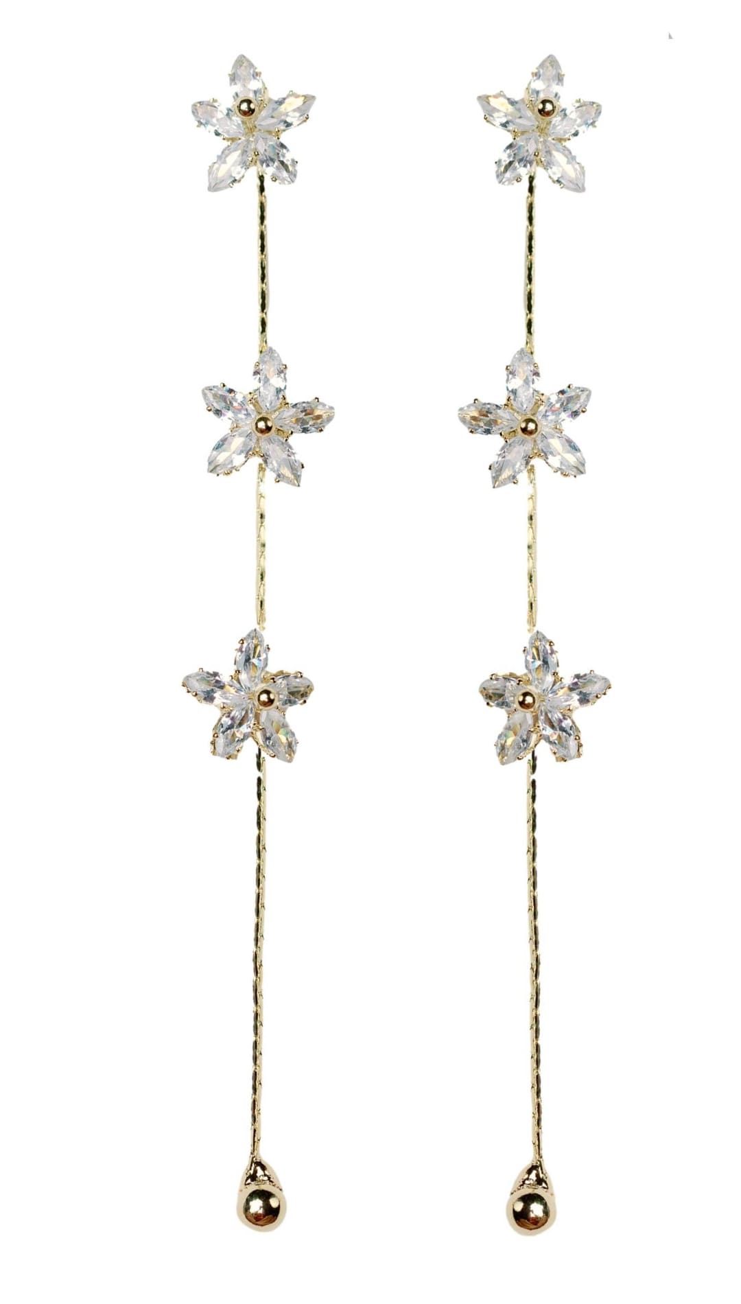 Diamond Daisy Gold Duster Drop Earrings - 260 Jewelry