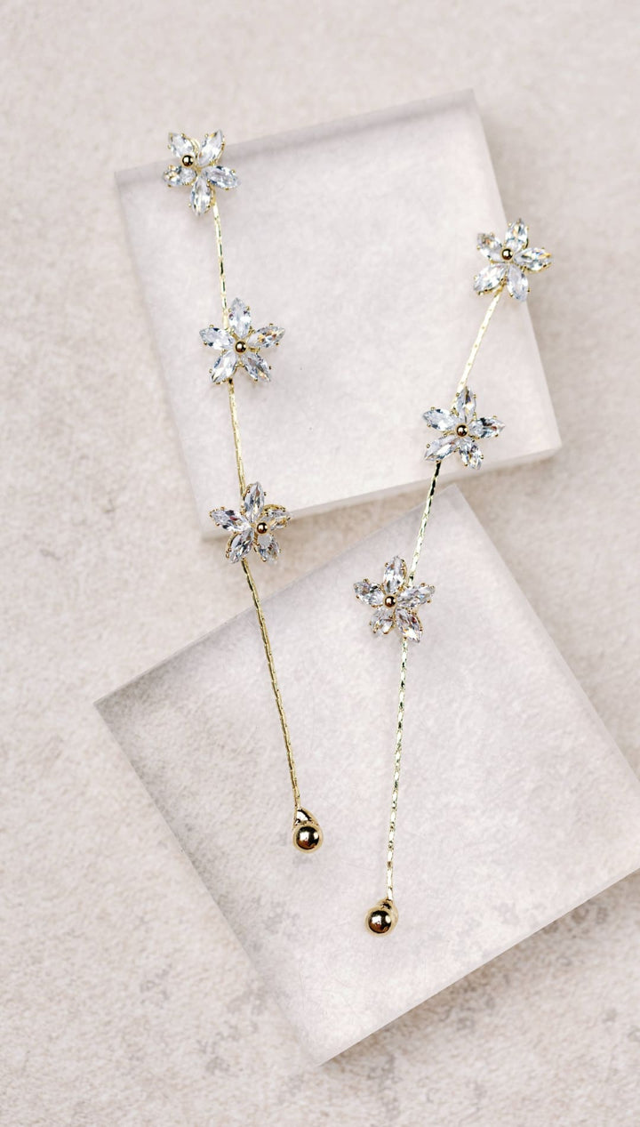 Diamond Daisy Gold Duster Drop Earrings - 260 Jewelry