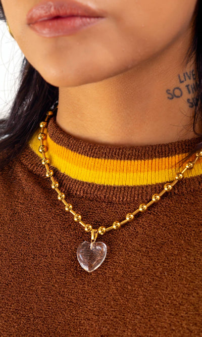 Die Heart Necklace - 18k Gold Plated