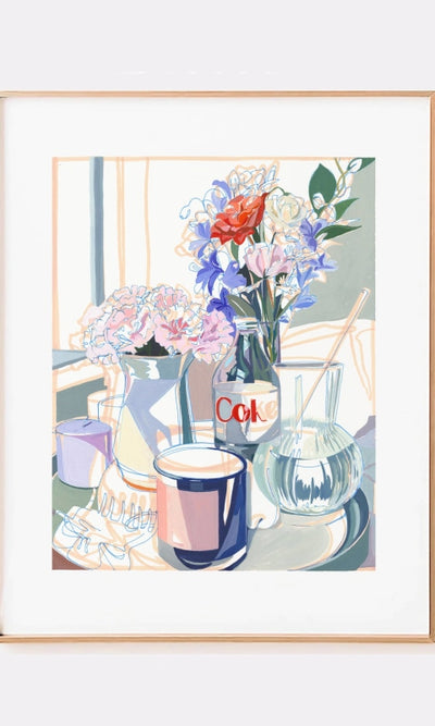 Diet Coke Roses and Carnation Signed Archival Giclee Print - 8x10 - 310 Home/Gift