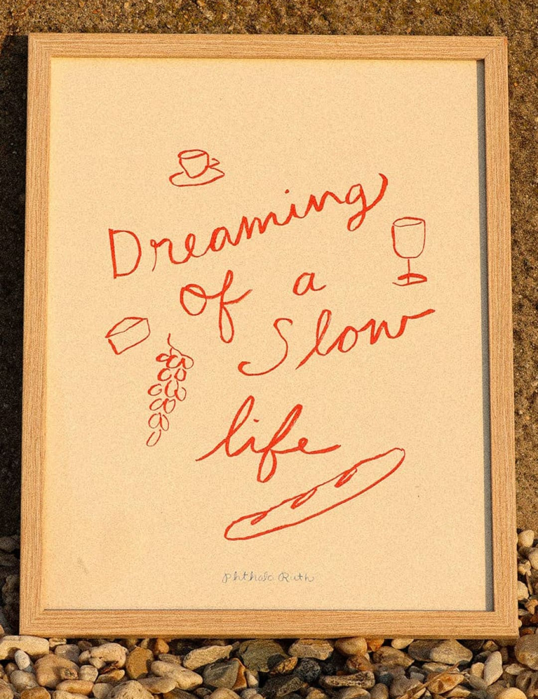 Framed ’Dreaming of a Slow Life’ print.