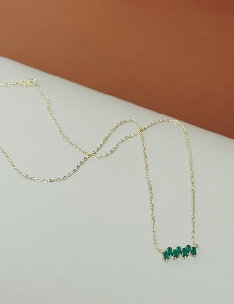 Emerald Baguette Necklace - JEWL