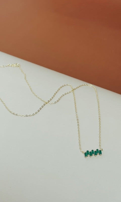 Emerald Baguette Necklace - JEWL