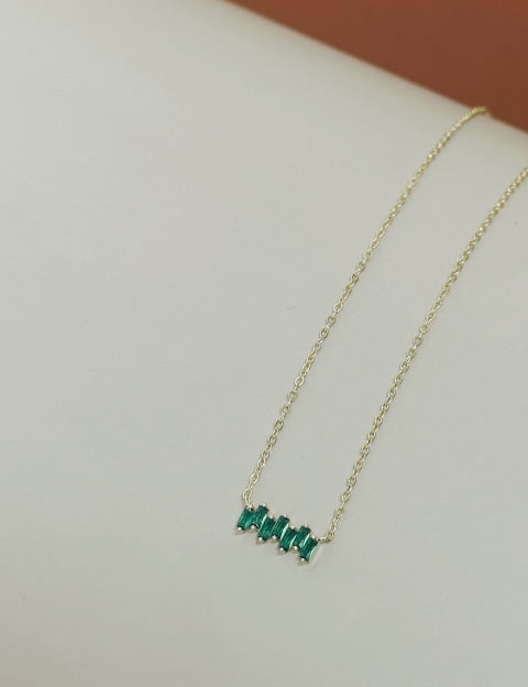 Emerald Baguette Necklace - JEWL