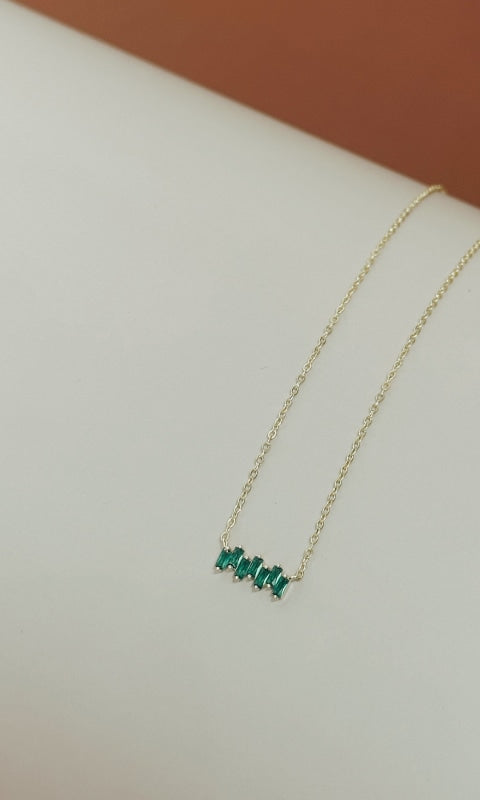 Emerald Baguette Necklace - JEWL