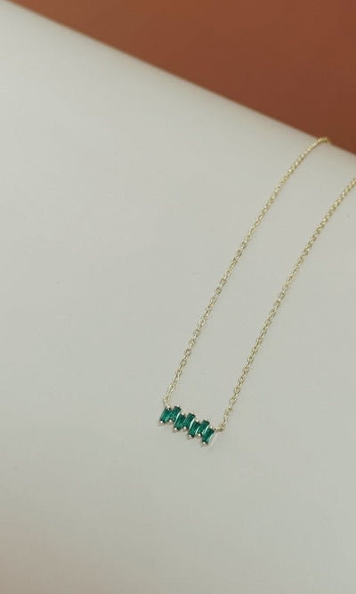 Emerald Baguette Necklace - JEWL