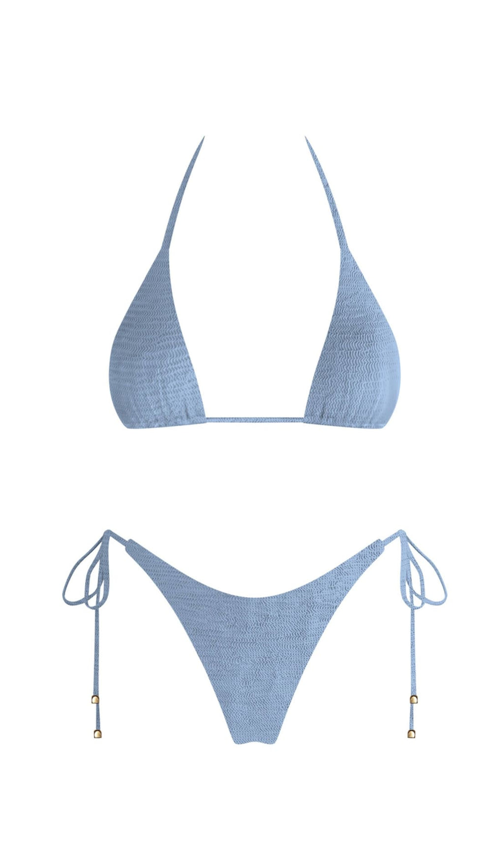 Light blue bikini.