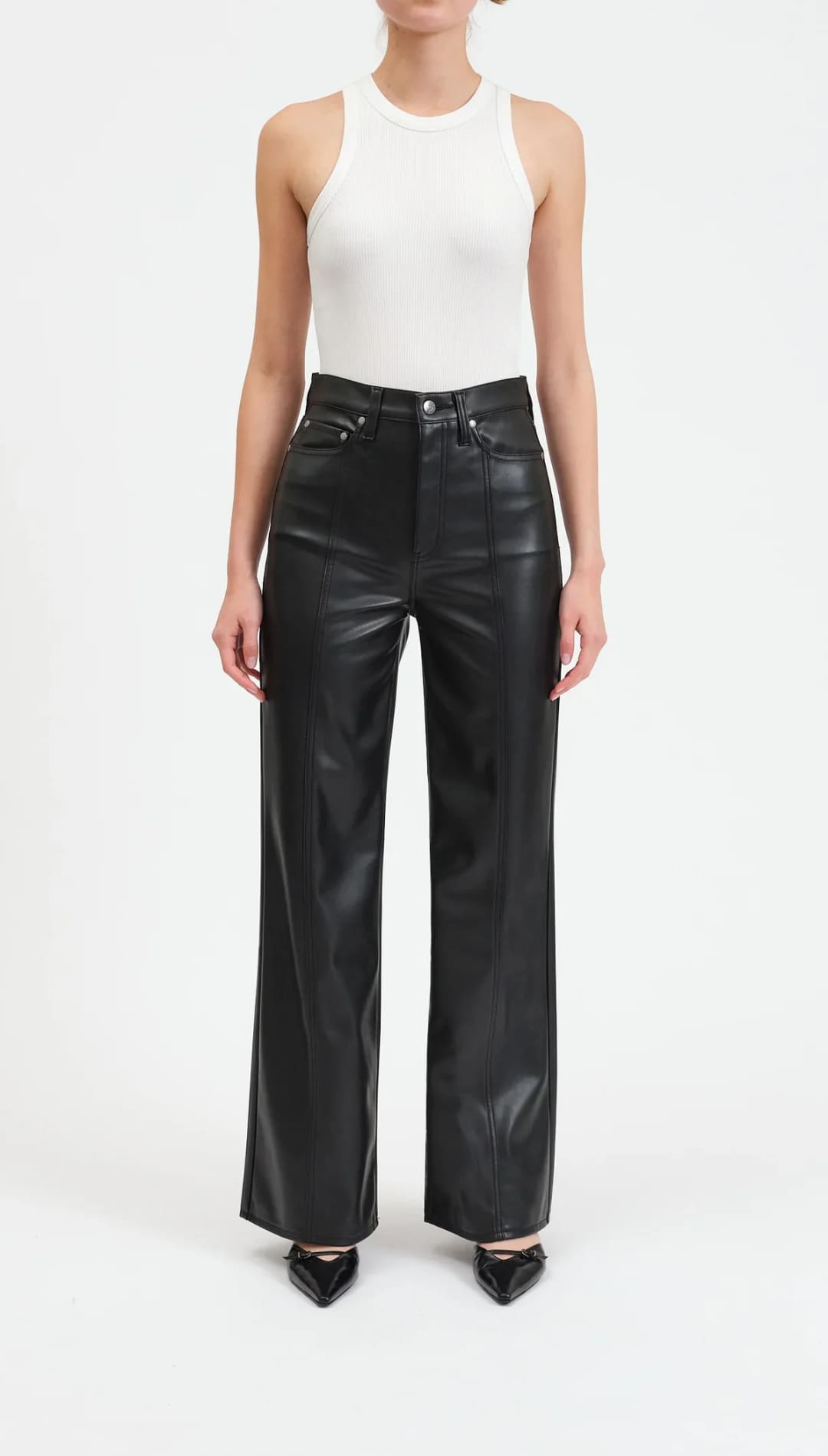 Far Out Wide Leg Faux Leather Pants - 220 Other Bottoms