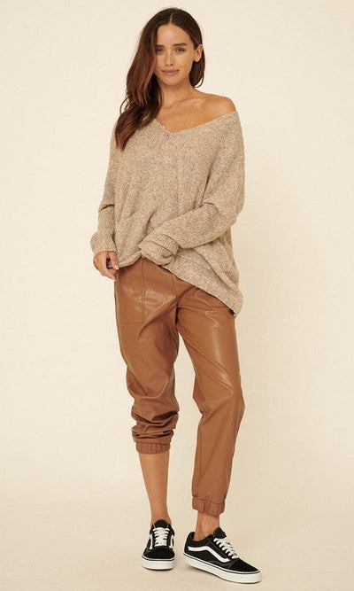 Faux Leather Joggers - Bottom