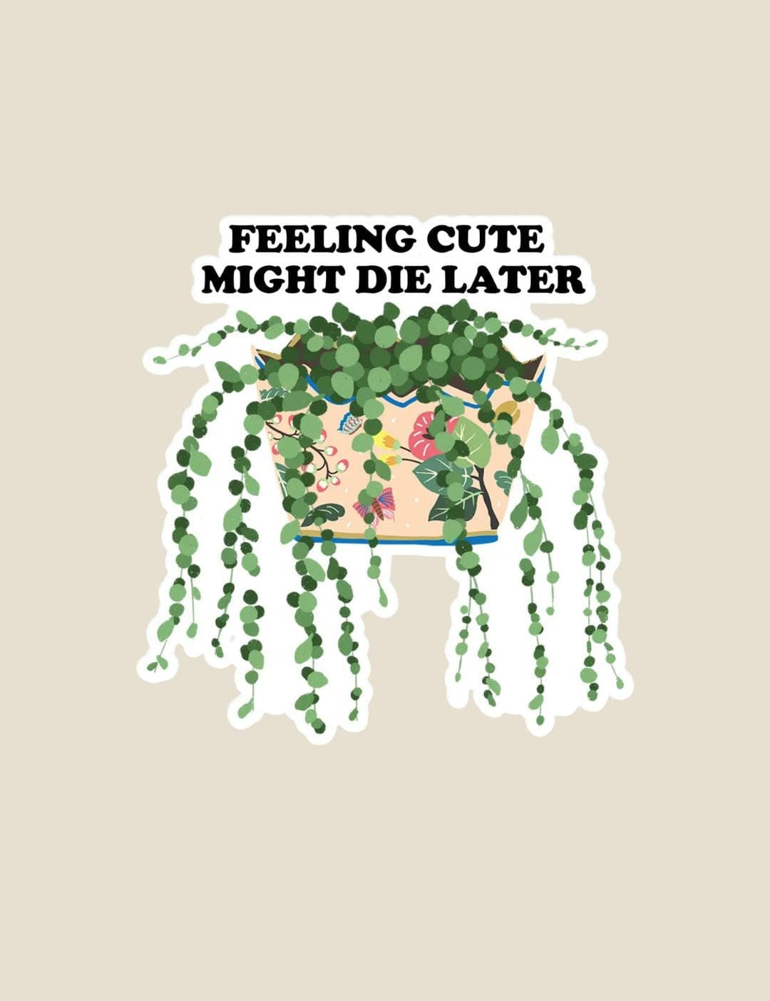 Green ivy-covered planter pot with succulent design, ceramic material.