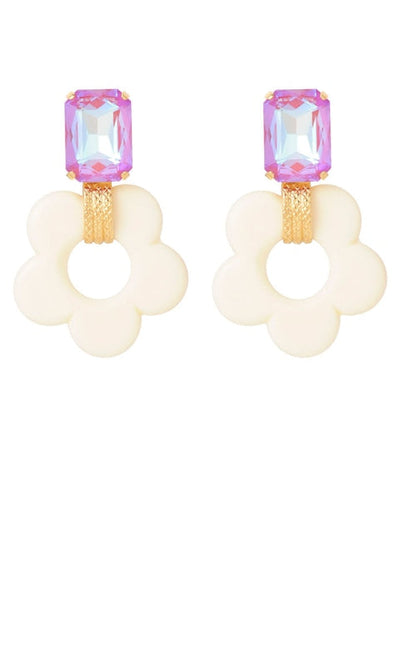 Florem Strass Earings - Pink - Jewelry