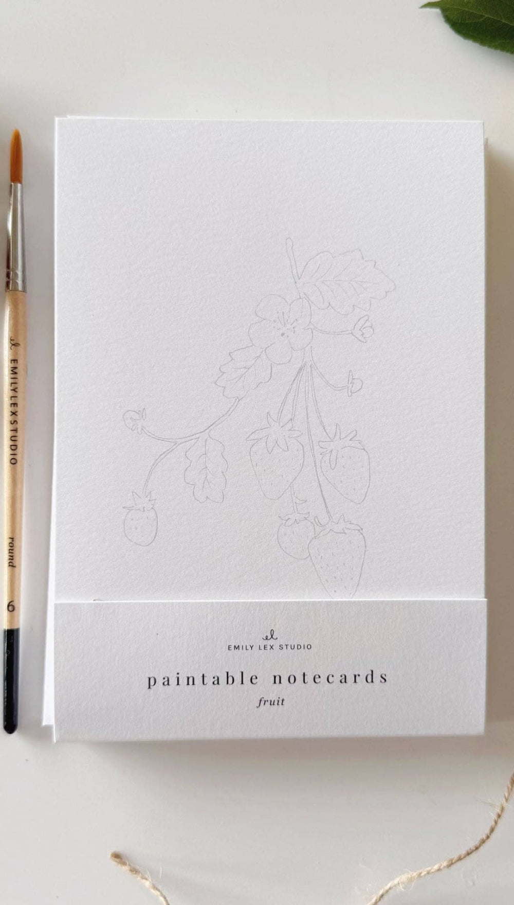 White paintable notecards with a dog design, featuring an artist’s signature and brand name.