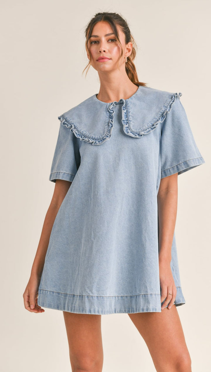 Gabi Collared Denim Dress - 180 Dresses