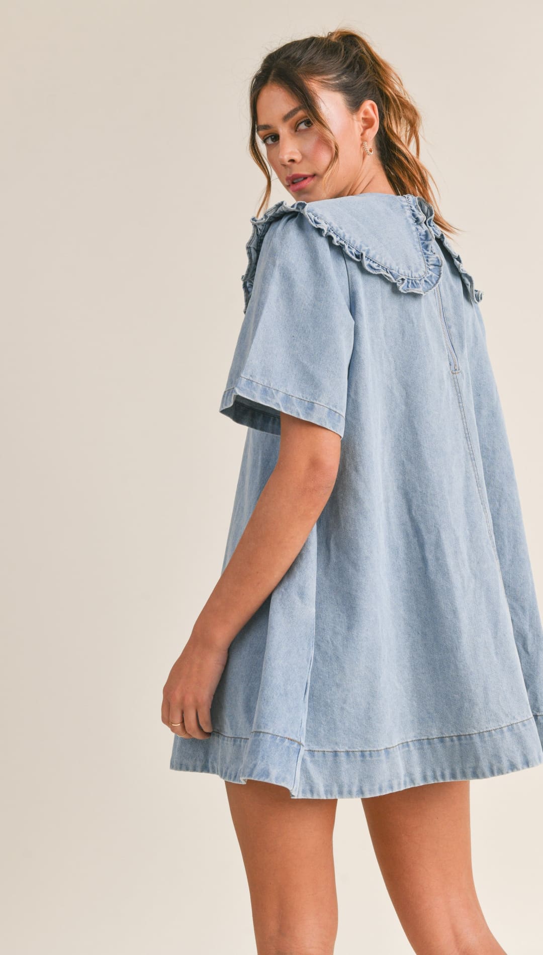 Gabi Collared Denim Dress - 180 Dresses