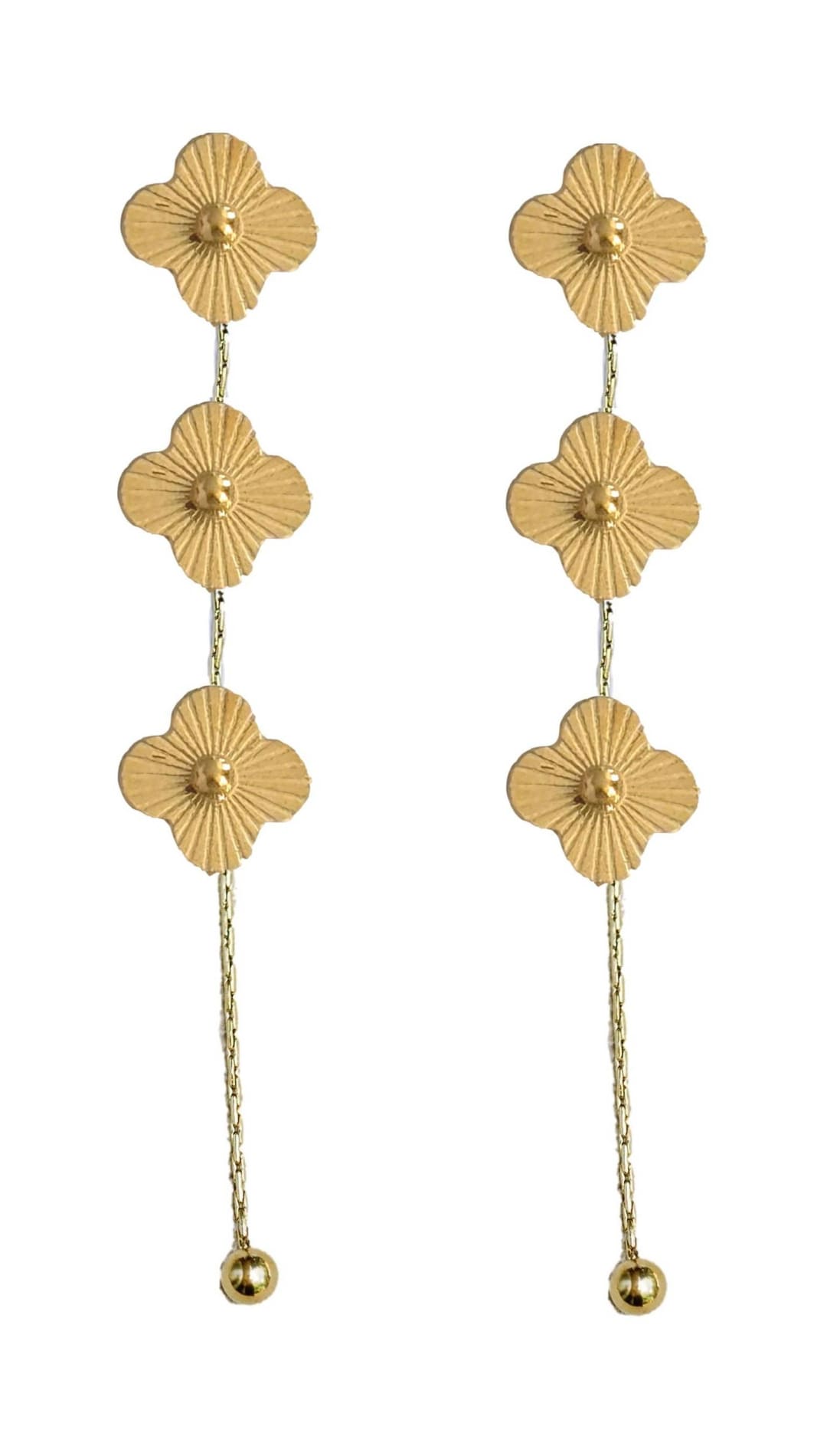 Gold Clover Duster Drop Earrings - 260 Jewelry