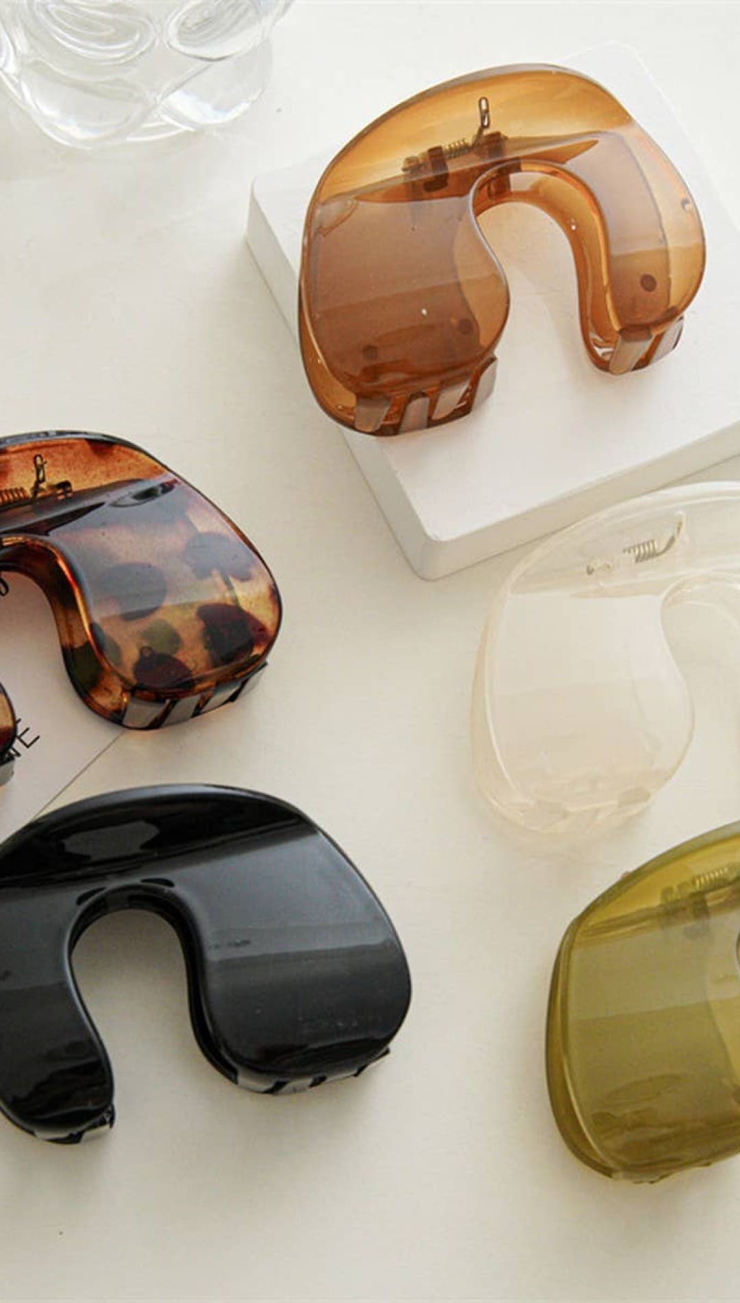 Tortoiseshell acrylic clip-on earrings