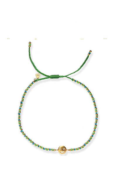 Handmade Beaded Bracelet with Smiley Emoji - Jewelry