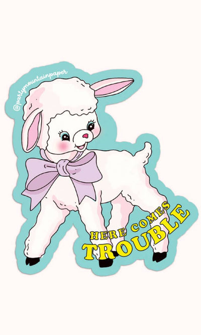 Here Comes Trouble Sticker - 310 Home/Gift
