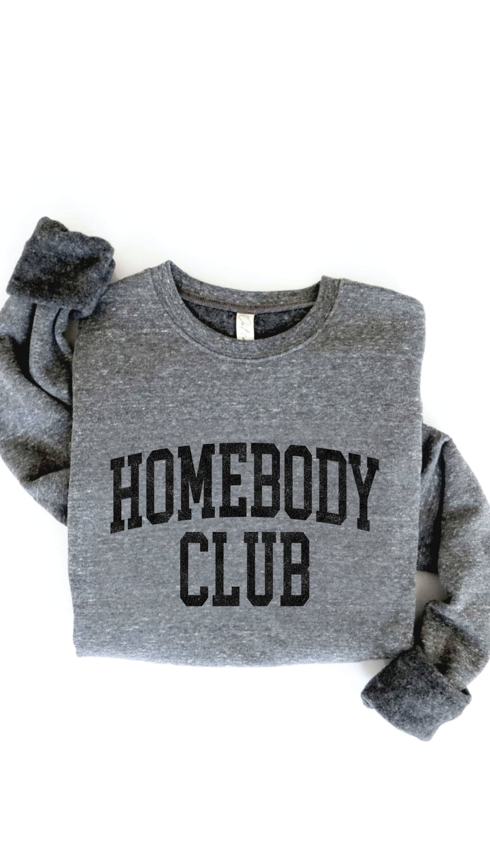 HOMEBODY CLUB Graphic Sweatshirt - M / DARK GREY - 150 Sweatshirts