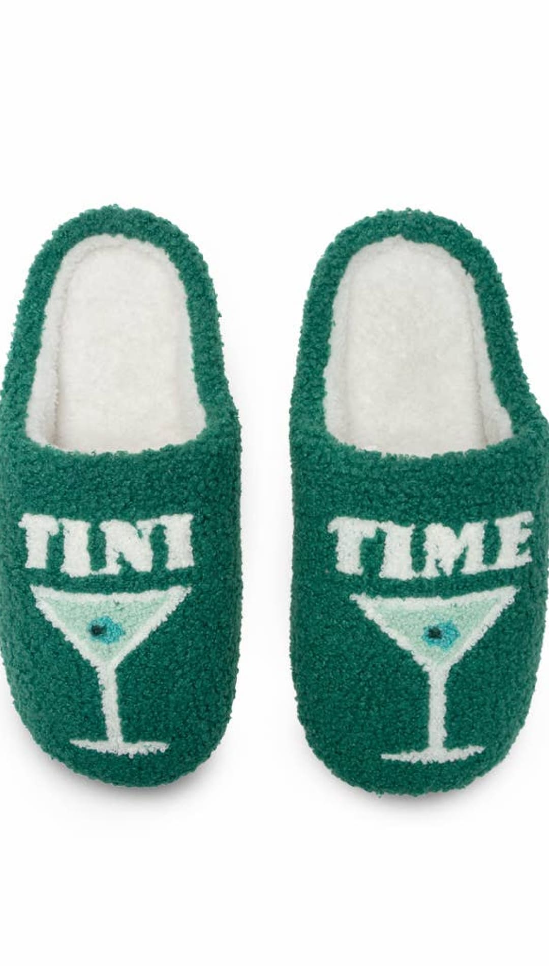 Indoor / Outdoor Slippers - Martini ’Tini Time’ - Green - M/L - 240 Intimates/Lounge