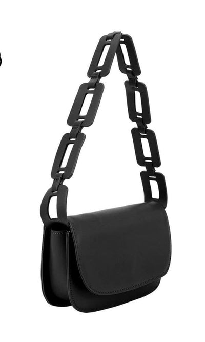 Inez Recycled Vegan Shoulder Bag - Black - Handbags