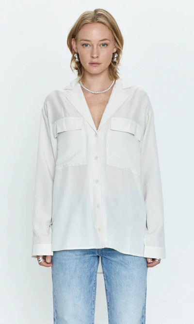 Irene Effortless Button Down Shirt - 110 Long Sleeve