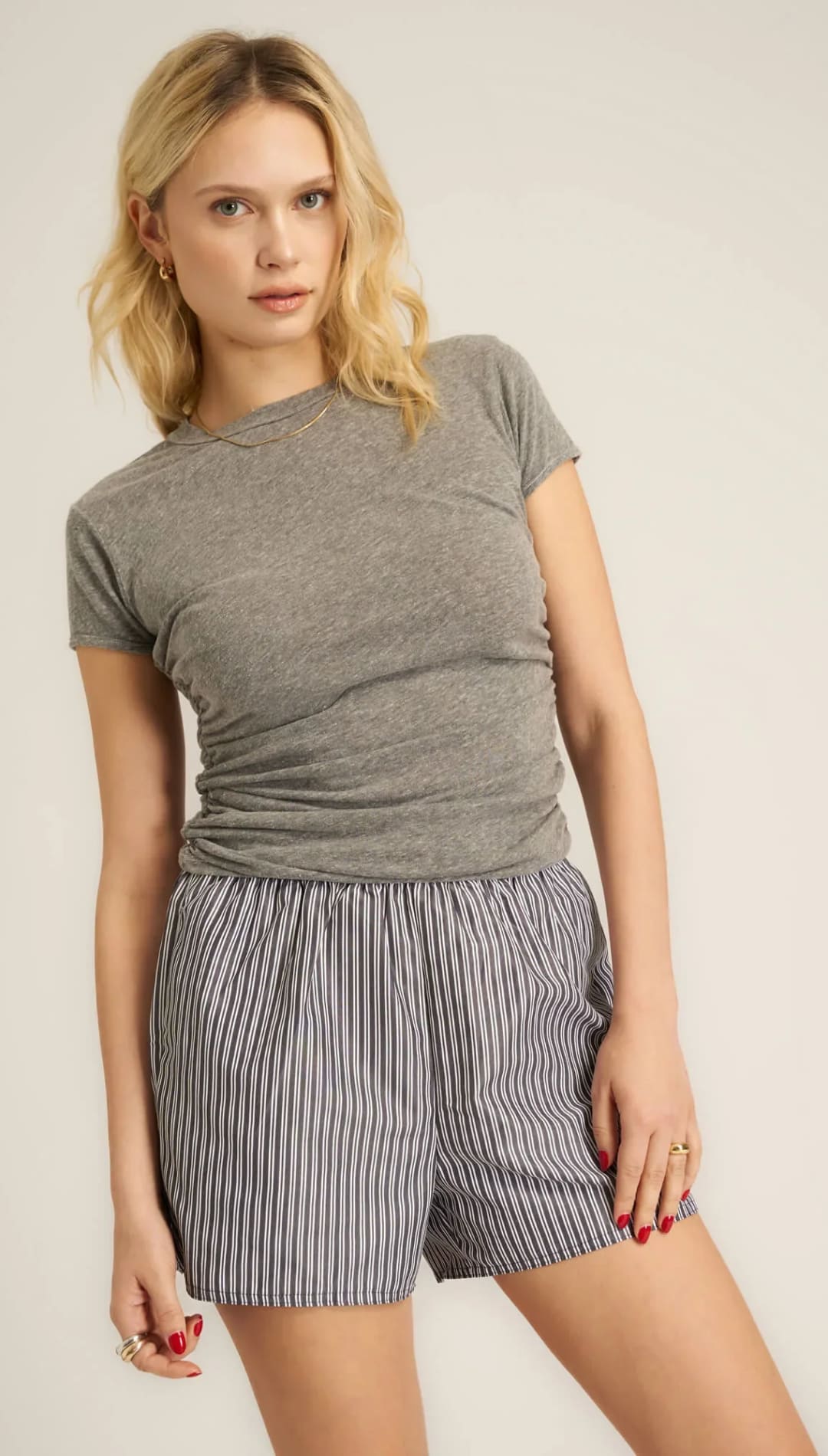 Izzie Ruched Tee - 100 Short Sleeve