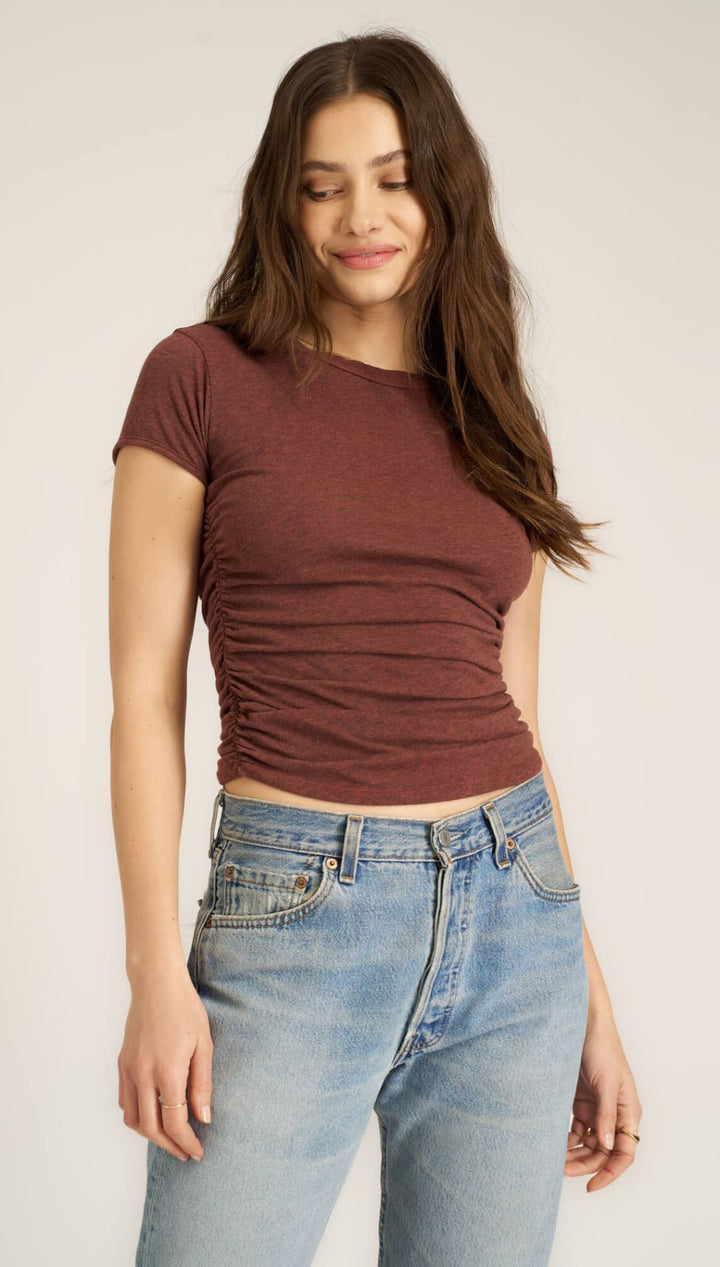 Izzie Ruched Tee - 100 Short Sleeve