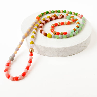 Long Pastel Bead Necklace - 260 Jewelry