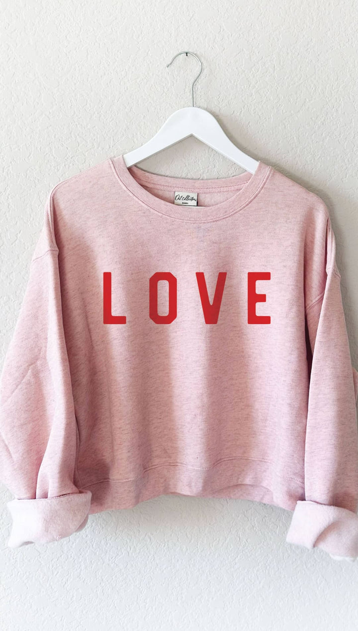 LOVE Mid Graphic Sweatshirt - S / ROSE - 150 Sweatshirts