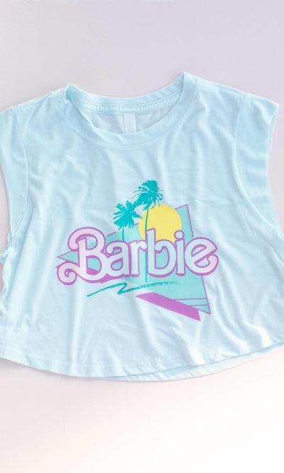 Malibu Barbie Crop Graphic Tee - Shirts & Tops