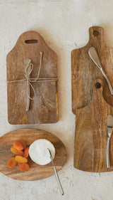 Mango Wood Cheese/Cutting Board Knife Set